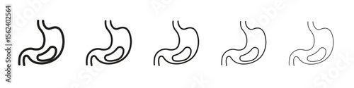 Stomach with Liquids icon isolated silhouette on white background. Vector illustration.