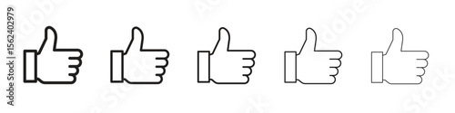 Thumb up icon isolated silhouette on white background. Vector illustration.