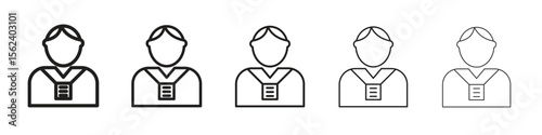 Tourist Guide icon isolated silhouette on white background. Vector illustration.