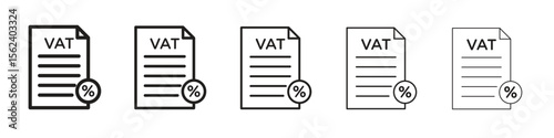 Value added tax VAT icon isolated silhouette on white background. Vector illustration.