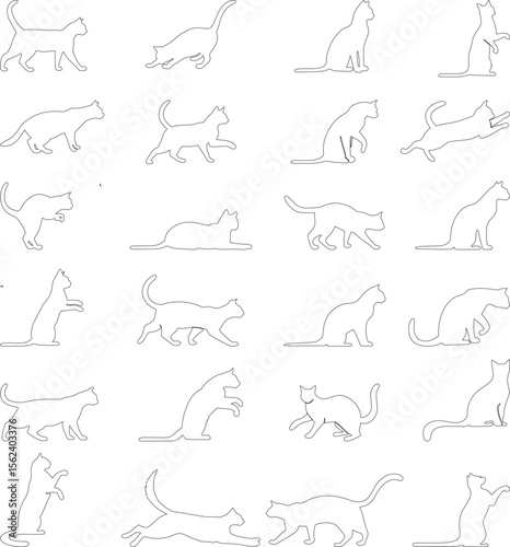 Cats Illustrations outline