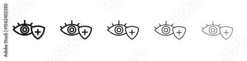 Vision insurance icon isolated silhouette on white background. Vector illustration.