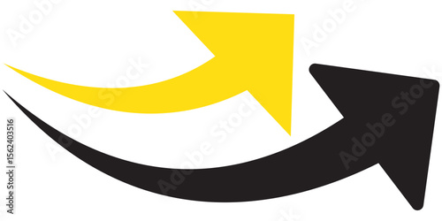 red arrow icon on white background. Flat style arrow icon for your website, design, logo, app, UI., curved arrow sign.