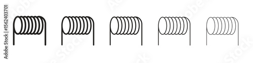 Wire coil icon isolated silhouette on white background. Vector illustration.