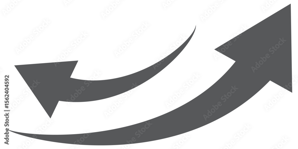 Long arrows icon. Long curved hand drawn arrow Black isolated on white Background. EPS 10. Long arrows icon. Long curved hand drawn arrow Black isolated on white Background. EPS 10.