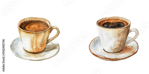 coffee watercolor vector illustration