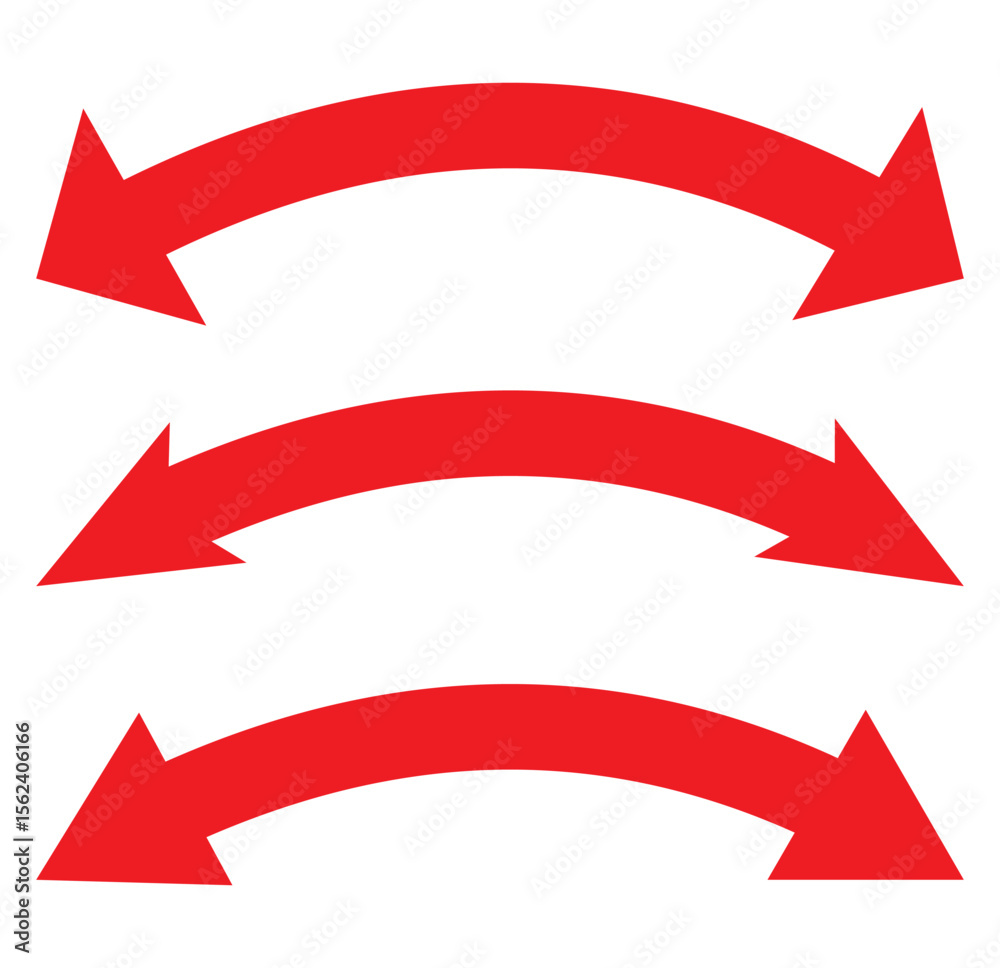 Fototapeta premium Dual sided arrow vector, icon, silhouette design. Semicircular curved thin, long double ended arrow vector design for website, app and logo design EPS 10