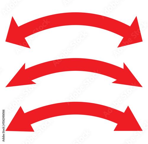 Dual sided arrow vector, icon, silhouette design. Semicircular curved thin, long double ended arrow vector design for website, app and logo design EPS 10