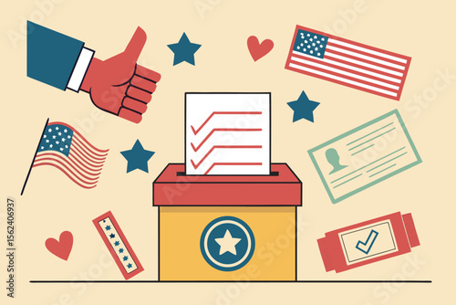 Realistic & Highly Detailed Voting Illustration Vibrant Colors