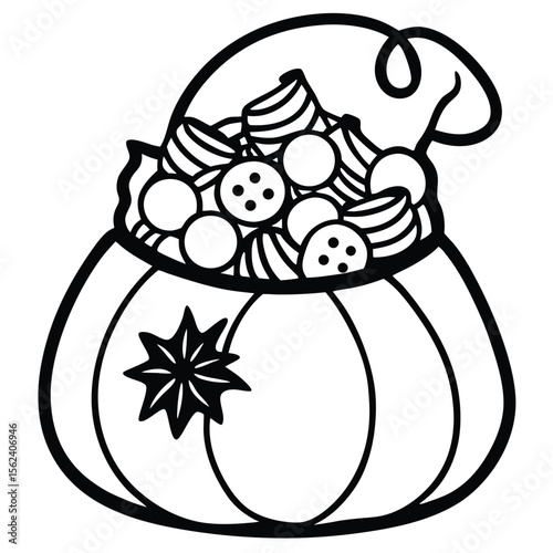 trick or treat bag overflowing with candy.eps