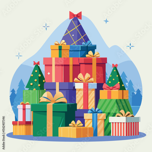Watercolor Gift Box Set – Hand-Painted Presents for Christmas, Birthday, and New Year – Festive Holiday Clipart for Cards, Invitations, Wrapping, and Decorative Design