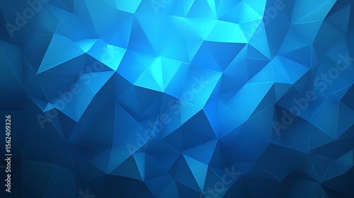 Modern geometric background with low poly design in shades of blue for digital use and creative projects