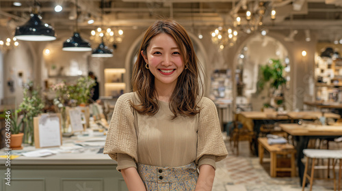 自信あふれる笑顔：毎日楽しく働く日本人女性