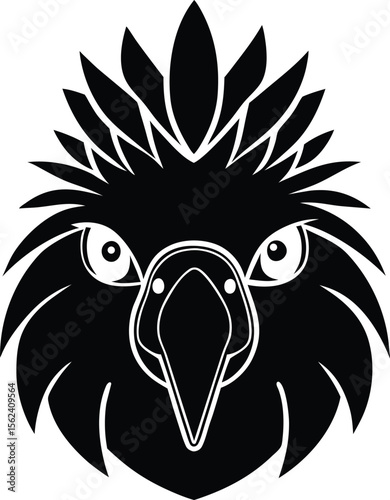 cockatoo head silhouette on white background