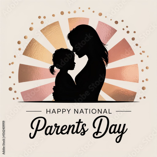 National Parents Day, signature typography, holiday background, elegant, love, celebration, template, family, modern, minimal.

