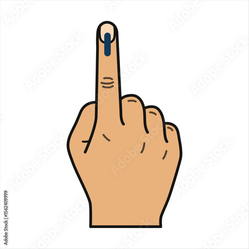 Hand with voting sign of india vector