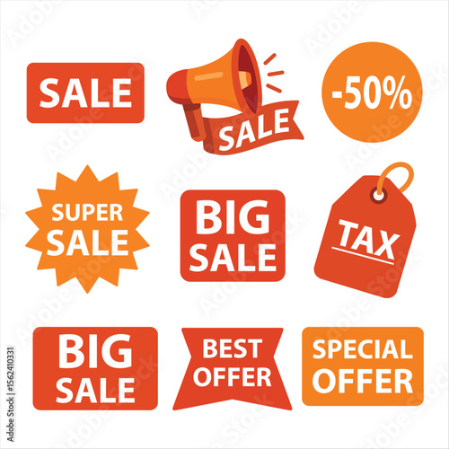 Set of discount stickers, promotions, best deals. illustrations for advertising offers.
