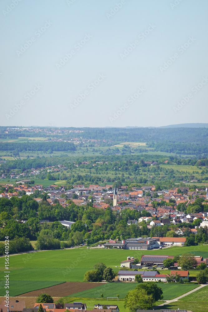 Obraz premium The panorama of landscape in Schwabische Alb, in the region of Goeppingen, Baden Wuerttemberg, Germany 