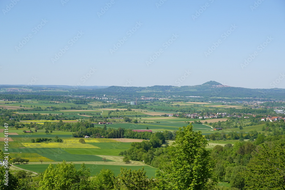 Naklejka premium The view of Hohenstaufen mountain in Goeppingen region, Baden Wuerrtemberg, Germany