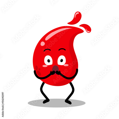 Cute Hand Drawn Surprised Blood Drop