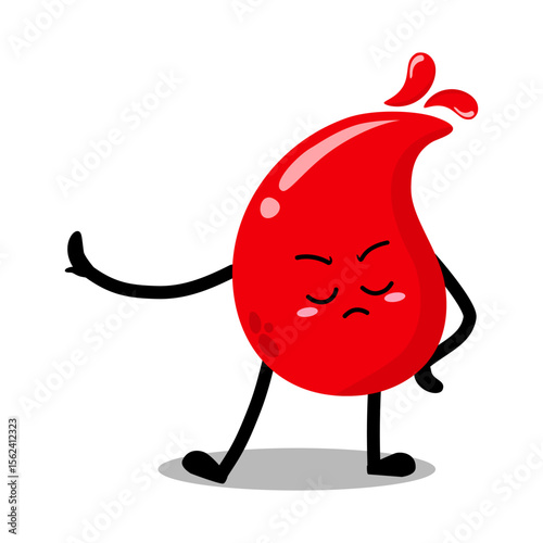 Cute Hand Drawn Blood Drop Nope Stop Talking