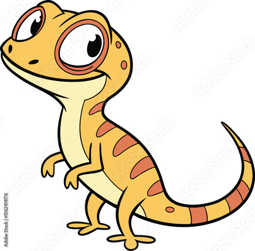 A cute lizard carton isolated on white background