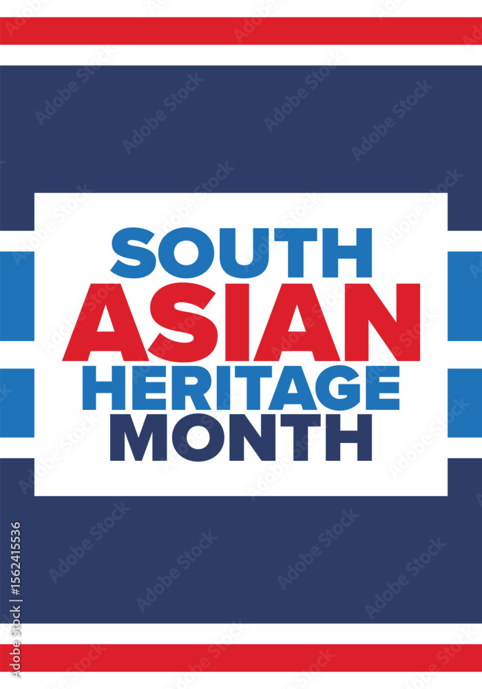 Fototapeta premium South Asian Heritage Month. Celebrate the diverse cultures and histories of South Asia. Traditional pattern. Creative art poster. Vector illustration