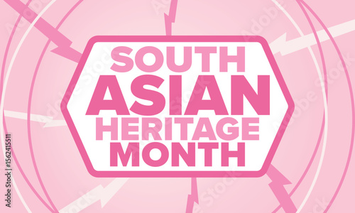 South Asian Heritage Month. Celebrate the diverse cultures and histories of South Asia. Traditional pattern. Creative art poster. Vector illustration