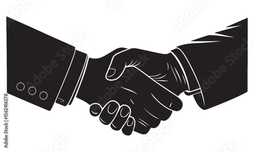 Silhouette black of national handshake day vector illustration