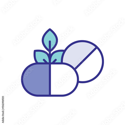 Herbal Pill icon vector