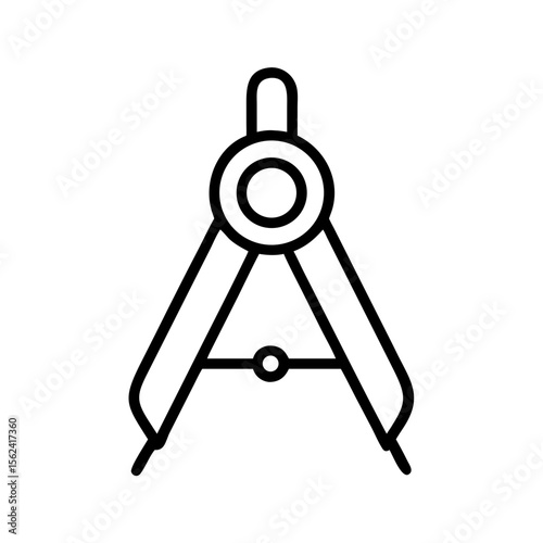 Compass drawing tool for geometry and architecture design, engineering and mathematics tool icon
