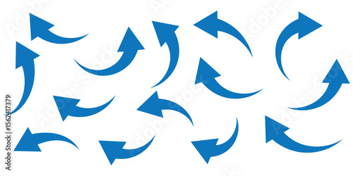 Black arrows icon vector set. Bold arrow symbol curved flat design. EPS 10