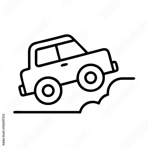 Off road vehicle outline icon, car adventure vector, extreme driving, suv, offroad challenge, 4x4, mud 95