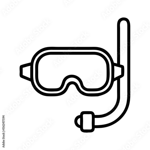 Diving snorkeling mask equipment vector illustration for summer vacation and water activities icon