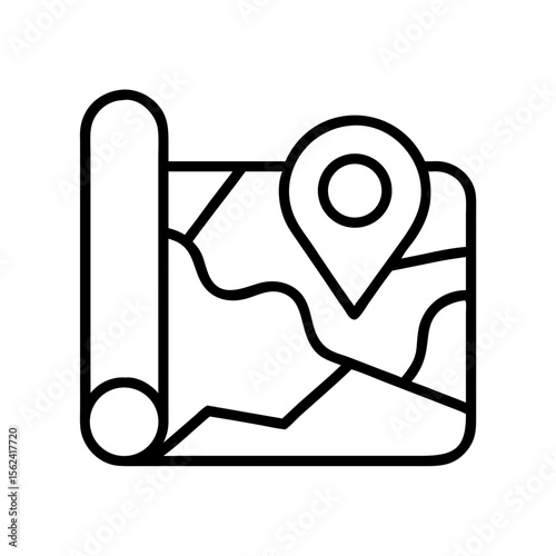 Explore travel destination map with location pin vector illustration for gps navigation guide design