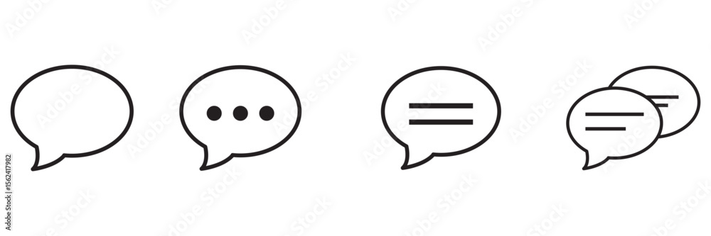Obraz premium Chat and Communication Icon Set. Message Bubble Vector Designs EPS 10 