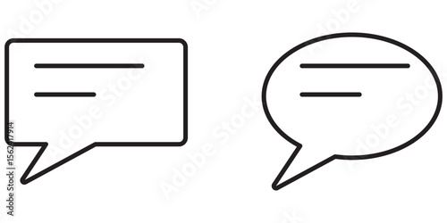 Comments Icon Set  Chat, Feedback, Review & Message Icons  Flat Line, chats icons. white background. EPS 10