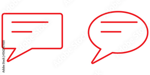 Comments Icon Set  Chat, Feedback, Review & Message Icons  Flat Line, chats icons. white background. EPS 10