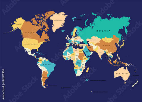 Modern World Atlas - Geographic Vector