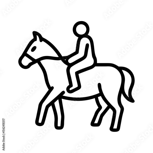 Horseback riding icon: equestrian sport, horse riding lessons, horse riding trails, horse riding gear