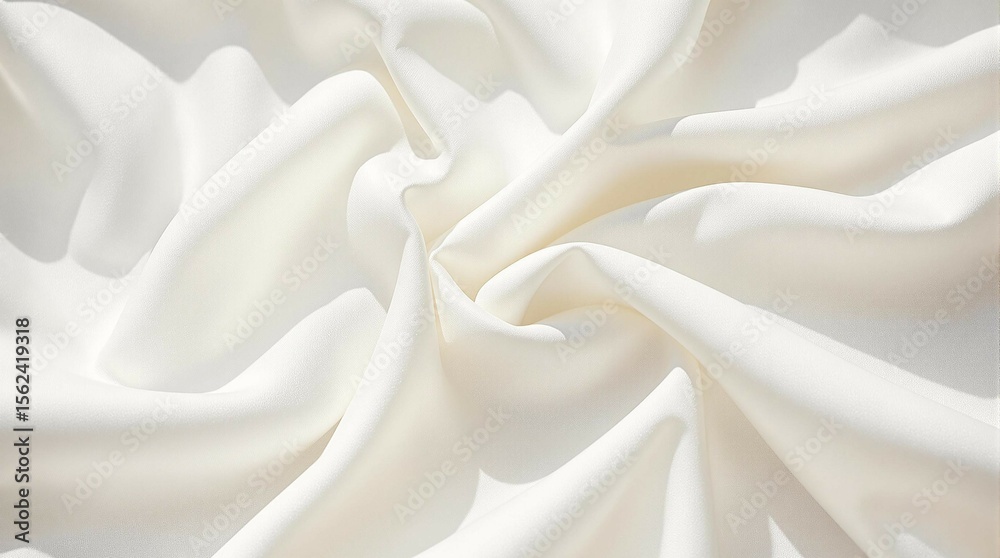 Obraz premium Soft white fabric draped elegantly on a creative workspace during bright daylight hours for fabric design and arts