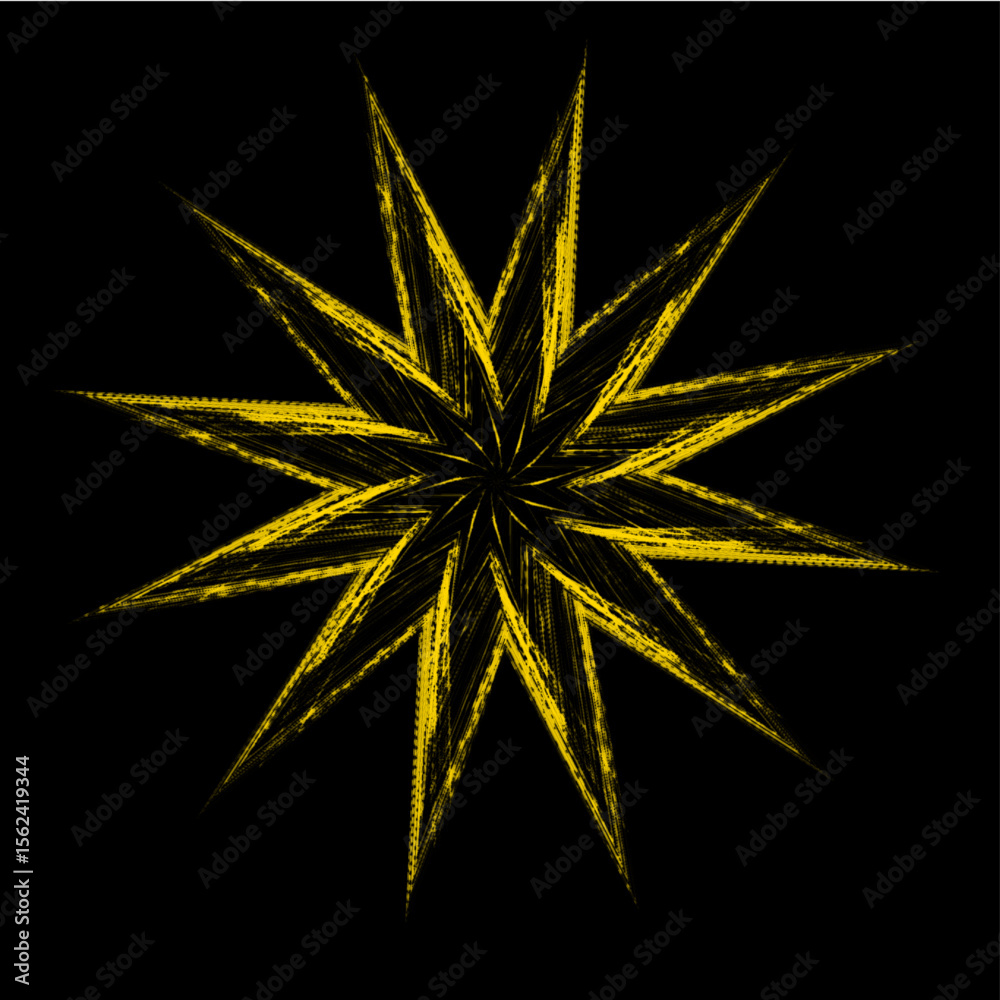 Obraz premium gold star with black glitter isolated on black background
