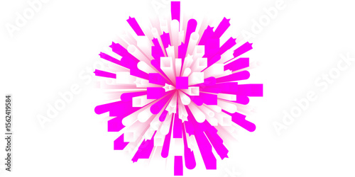 Vibrant Pink Abstract Pattern with Radiating Geometric Shapes