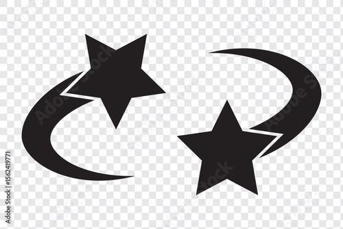 Falling Star Icon Vector. falling star icon on transparent background. Stars symbol. Vector illustration