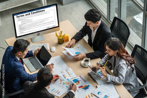 Tableau sur toile Digital legal contract provide terms and conditions document on computer screen