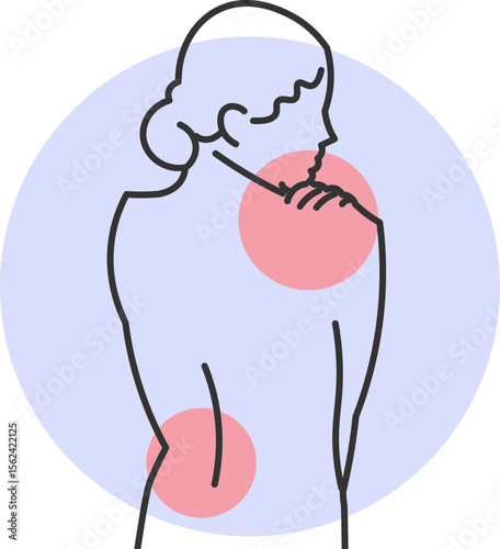 Woman with severe back and lower back pain