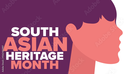 South Asian Heritage Month. Celebrate the diverse cultures and histories of South Asia. Traditional pattern. Creative art poster. Vector illustration