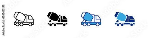 Cement Truck icons set.eps