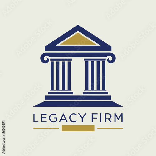 Elegant pillar and home vector design, classic architectural emblem, legacy firm logo, timeless symbol for heritage and trust