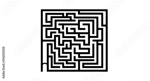 Complex Square Maze Puzzle – Abstract Labyrinth Vector Design
